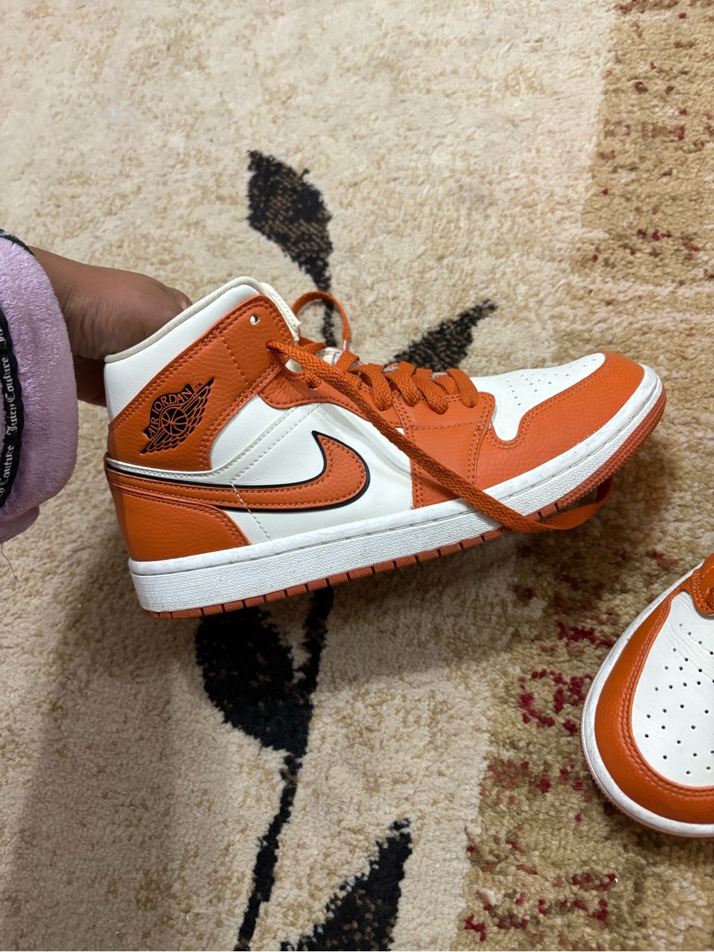 Jordan Kids High-Top Sneakers in Orange and White